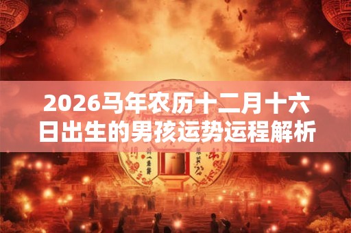 2026马年农历十二月十六日出生的男孩运势运程解析