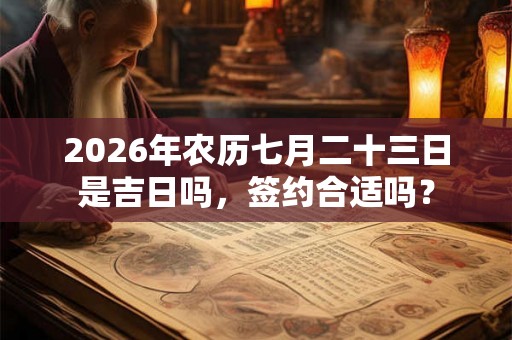 2026年农历七月二十三日是吉日吗，签约合适吗？