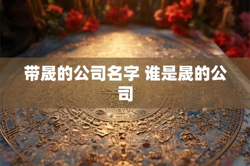 带晟的公司名字 谁是晟的公司