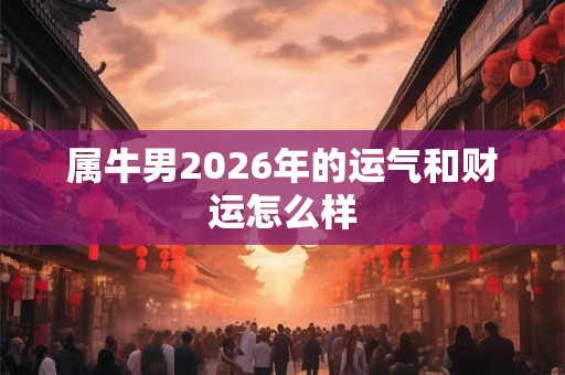 属牛男2026年的运气和财运怎么样