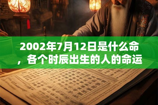 2002年7月12日是什么命，各个时辰出生的人的命运