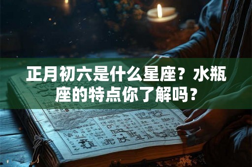 正月初六是什么星座？水瓶座的特点你了解吗？