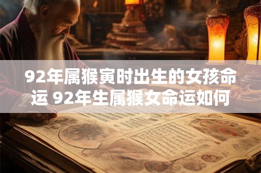 92年属猴寅时出生的女孩命运 92年生属猴女命运如何