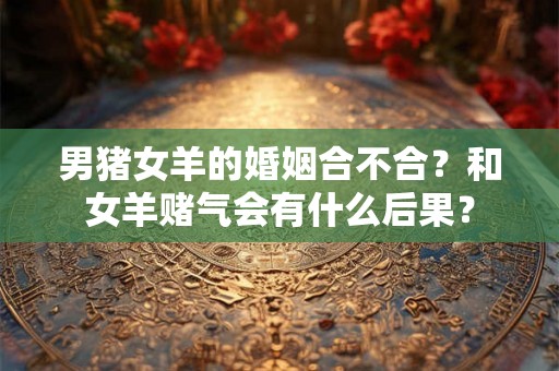 男猪女羊的婚姻合不合？和女羊赌气会有什么后果？
