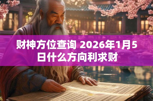 财神方位查询 2026年1月5日什么方向利求财
