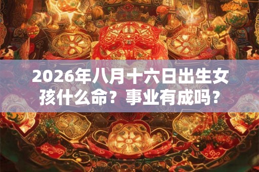 2026年八月十六日出生女孩什么命？事业有成吗？