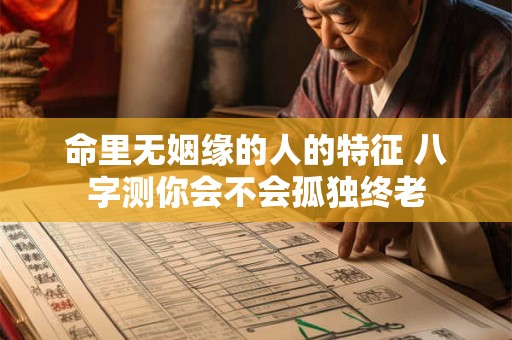 命里无姻缘的人的特征 八字测你会不会孤独终老