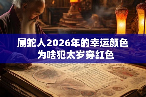 属蛇人2026年的幸运颜色  为啥犯太岁穿红色