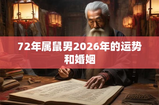 72年属鼠男2026年的运势和婚姻