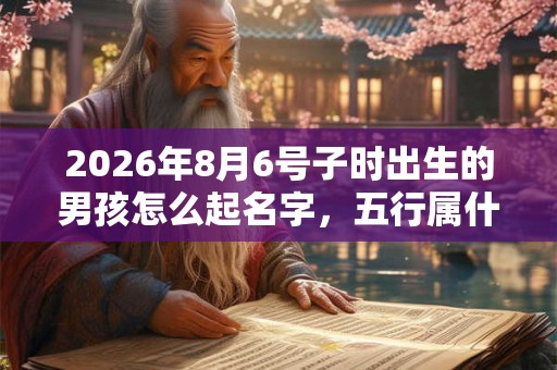 2026年8月6号子时出生的男孩怎么起名字，五行属什么？