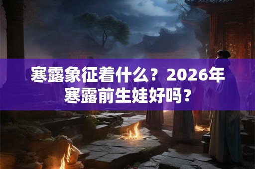 寒露象征着什么？2026年寒露前生娃好吗？