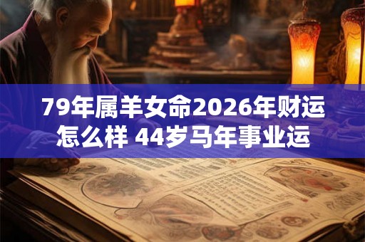 79年属羊女命2026年财运怎么样 44岁马年事业运