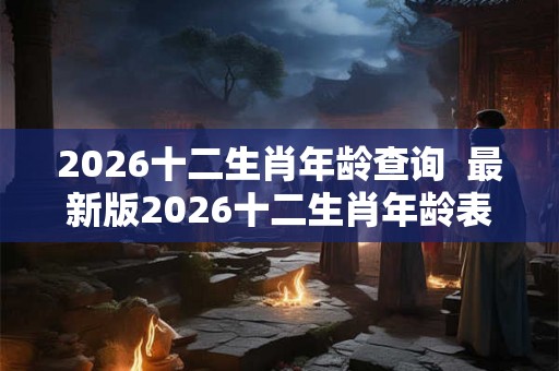 2026十二生肖年龄查询  最新版2026十二生肖年龄表