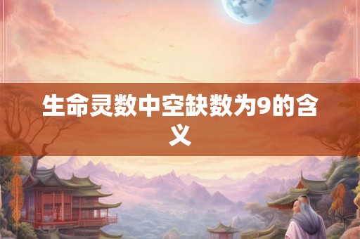 生命灵数中空缺数为9的含义