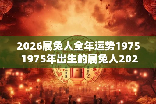 2026属兔人全年运势1975 1975年出生的属兔人2026年运势如何
