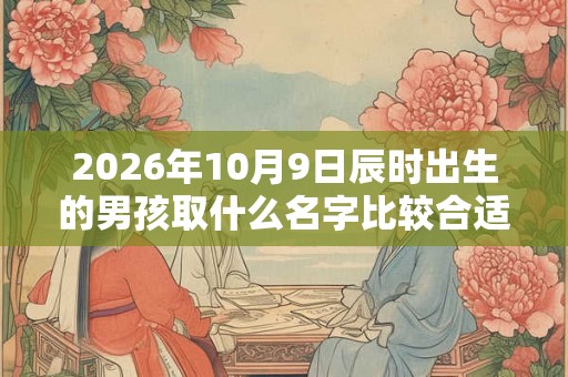 2026年10月9日辰时出生的男孩取什么名字比较合适