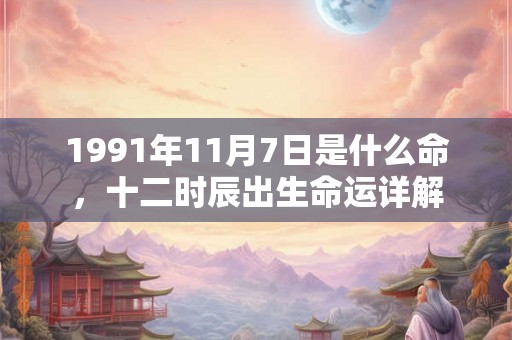 1991年11月7日是什么命，十二时辰出生命运详解