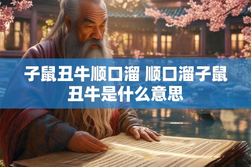 子鼠丑牛顺口溜 顺口溜子鼠丑牛是什么意思 子鼠丑牛顺口溜 顺口溜子鼠丑牛是什么意思