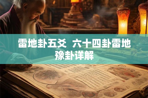 雷地卦五爻  六十四卦雷地豫卦详解