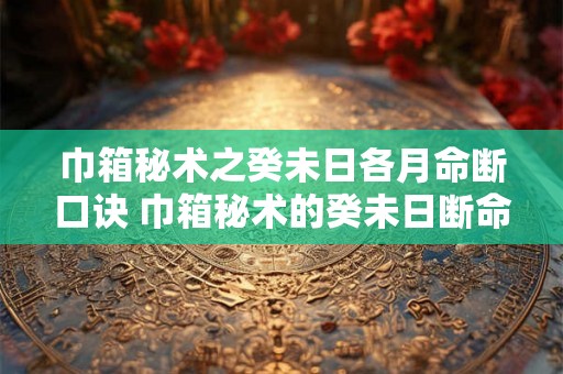 巾箱秘术之癸未日各月命断口诀 巾箱秘术的癸未日断命口诀