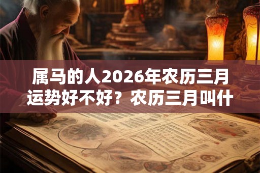 属马的人2026年农历三月运势好不好？农历三月叫什么月？