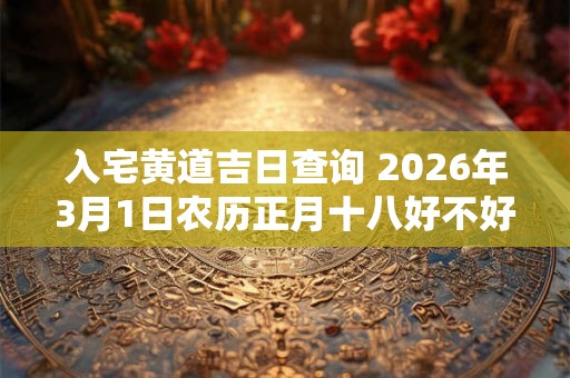 入宅黄道吉日查询 2026年3月1日农历正月十八好不好