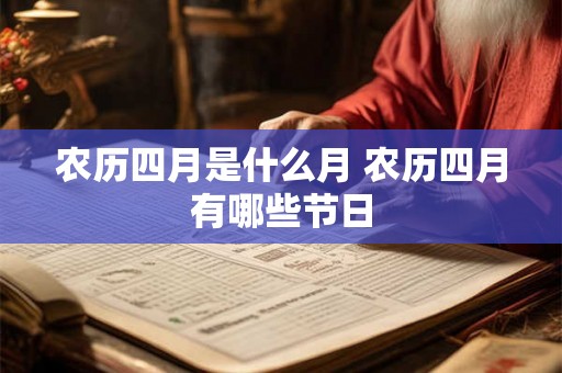 农历四月是什么月 农历四月有哪些节日