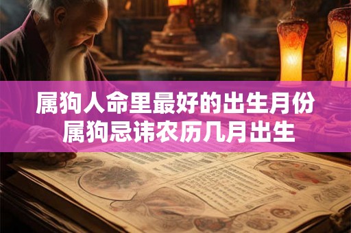 属狗人命里最好的出生月份 属狗忌讳农历几月出生