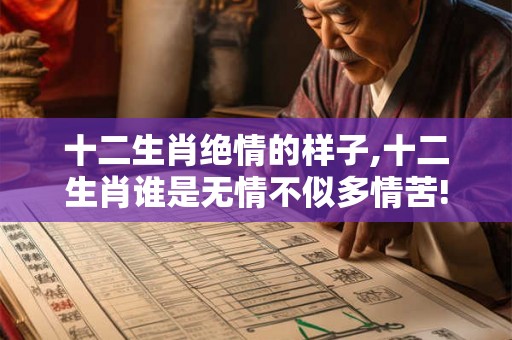 十二生肖绝情的样子,十二生肖谁是无情不似多情苦!