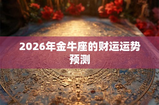 2026年金牛座的财运运势预测