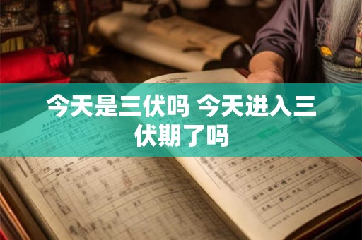 今天是三伏吗 今天进入三伏期了吗