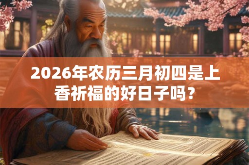 2026年农历三月初四是上香祈福的好日子吗？