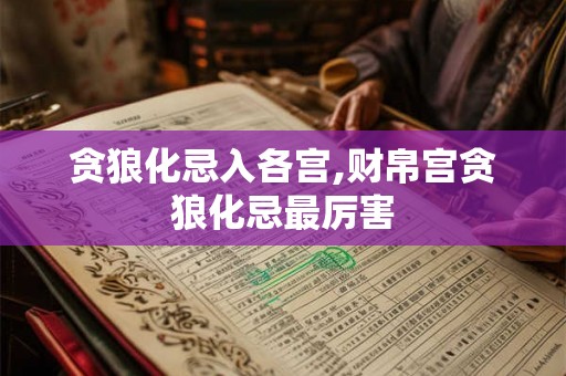 贪狼化忌入各宫,财帛宫贪狼化忌最厉害 贪狼化忌入各宫,财帛宫贪狼化忌最厉害