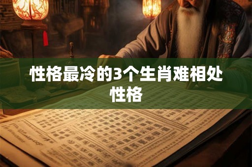性格最冷的3个生肖难相处性格