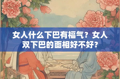 女人什么下巴有福气?女人双下巴的面相好不好? 女人什么下巴有福气?女人双下巴的面相好不好?
