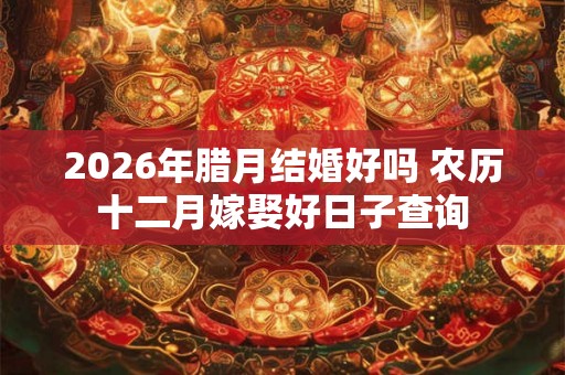 2026年腊月结婚好吗 农历十二月嫁娶好日子查询