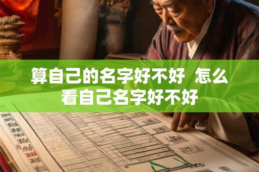 算自己的名字好不好  怎么看自己名字好不好