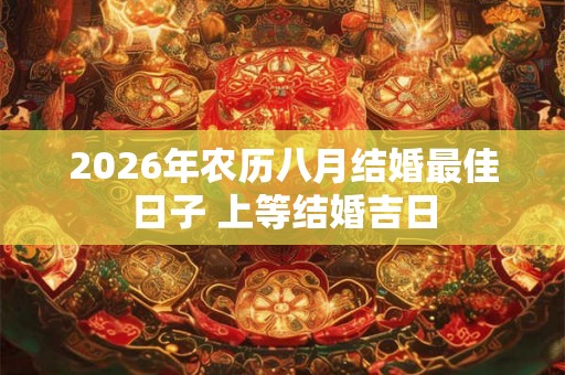 2026年农历八月结婚最佳日子 上等结婚吉日