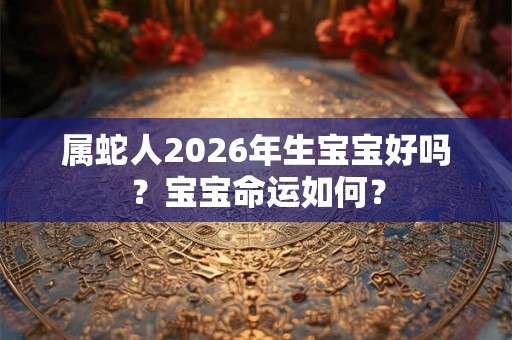 属蛇人2026年生宝宝好吗？宝宝命运如何？