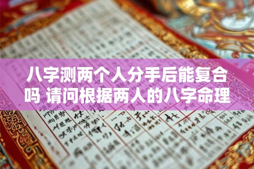 八字测两个人分手后能复合吗 请问根据两人的八字命理学是否能预测他们分手后会复合