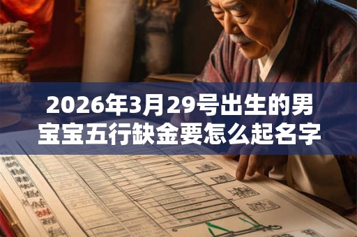 2026年3月29号出生的男宝宝五行缺金要怎么起名字
