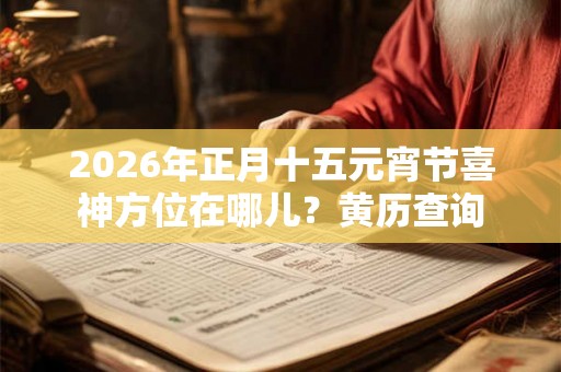 2026年正月十五元宵节喜神方位在哪儿？黄历查询