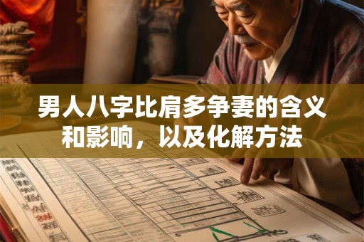 男人八字比肩多争妻的含义和影响，以及化解方法