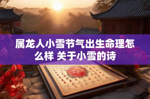 属龙人小雪节气出生命理怎么样 关于小雪的诗