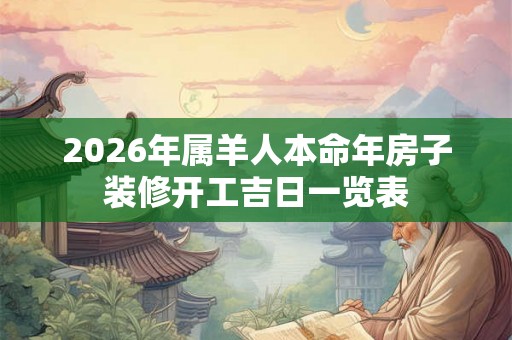 2026年属羊人本命年房子装修开工吉日一览表