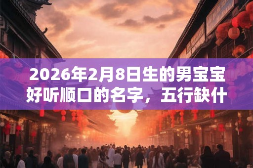 2026年2月8日生的男宝宝好听顺口的名字，五行缺什么？
