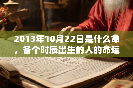 2013年10月22日是什么命，各个时辰出生的人的命运