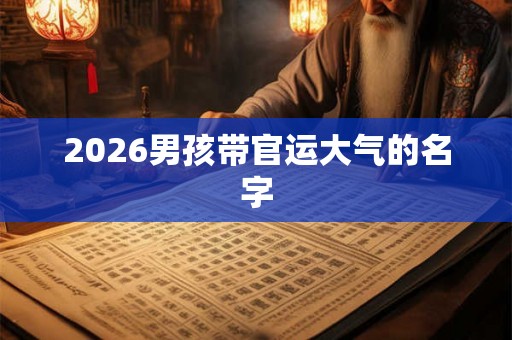 2026男孩带官运大气的名字