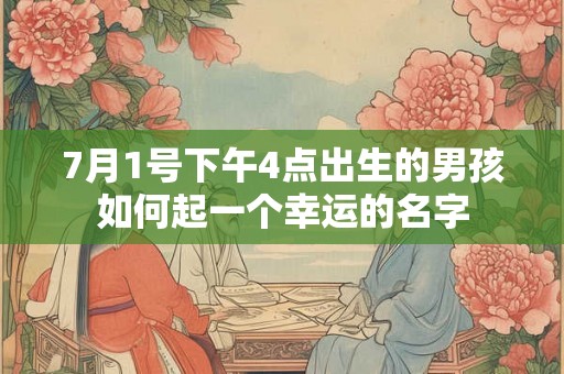 7月1号下午4点出生的男孩如何起一个幸运的名字