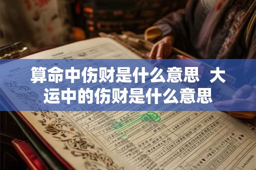 算命中伤财是什么意思  大运中的伤财是什么意思